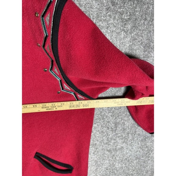 Bob Mackie Wearable Art Oversize Full Zip Fleece Jacket Womens Large Embroidered - Picture 12 of 14